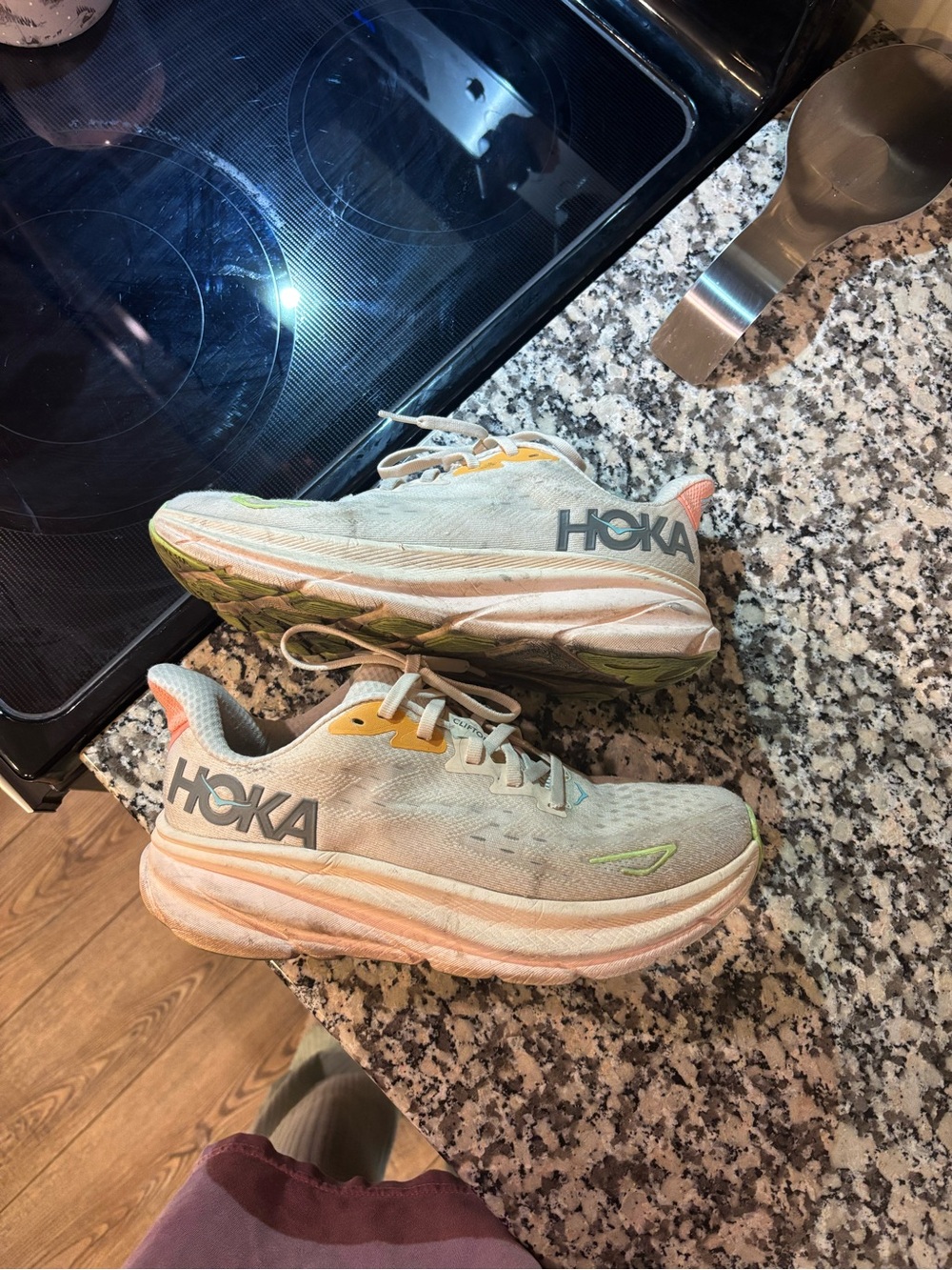 HOKA Women’s Light Pink/Salmon Running Sneakers. Used. Size 8. Lots of life left